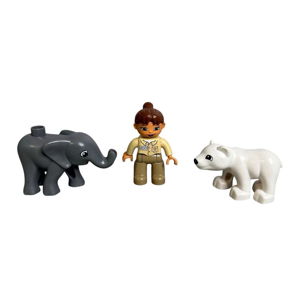 Lego Duplo Zoo Animals and Keeper Replacement Pieces Elephant Polar Bear Person